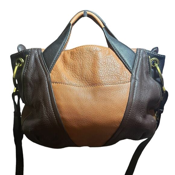 orYANY Lian satchel shoulder bag black, acorn, brown and orange Pebble leather - Picture 2 of 10